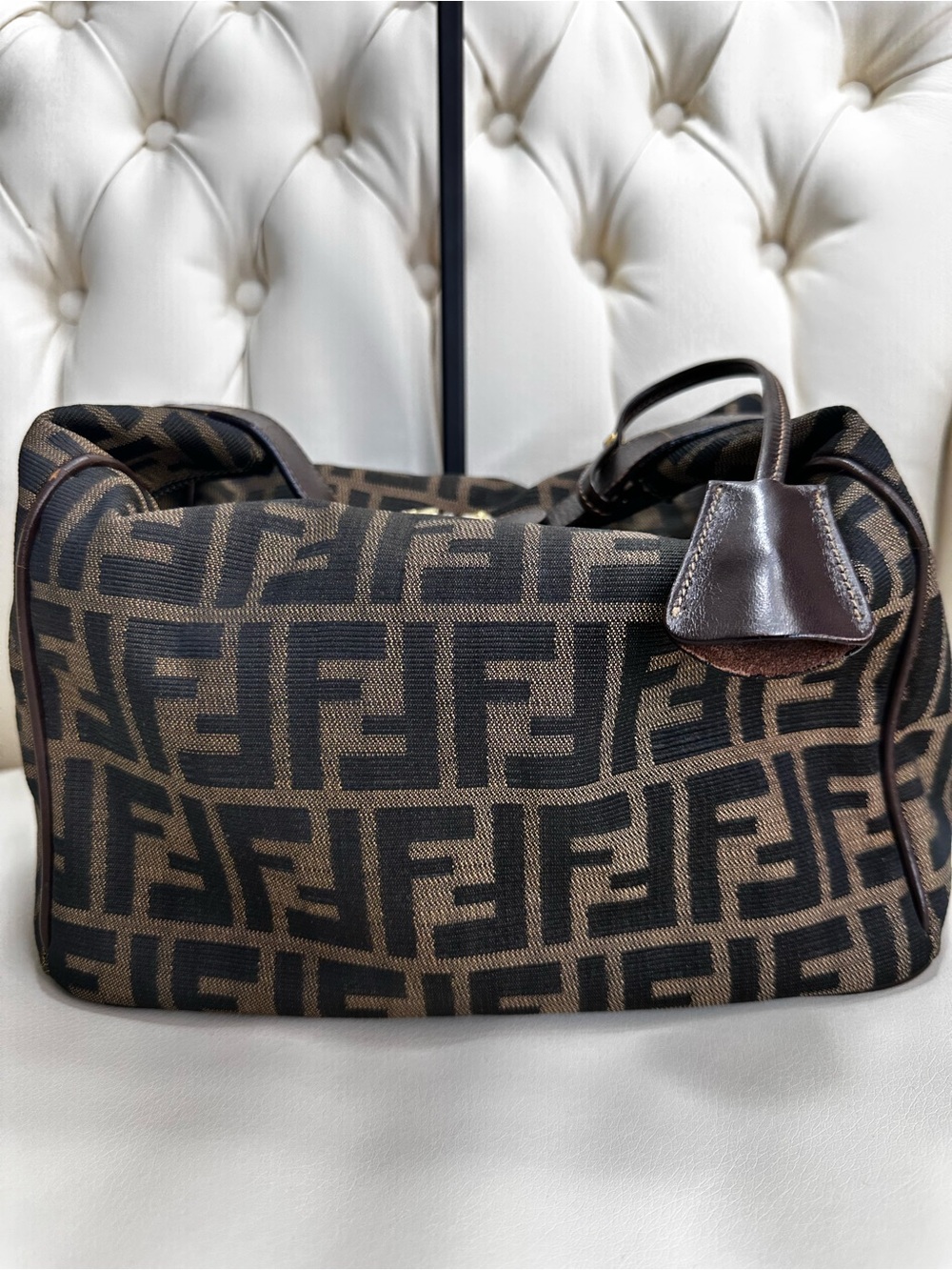 Fendi Brown/Black Zucca Canvas Hand Bag